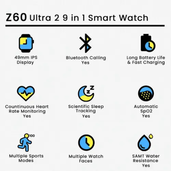 Z60 Ultra 2 9in1 Smart Watch