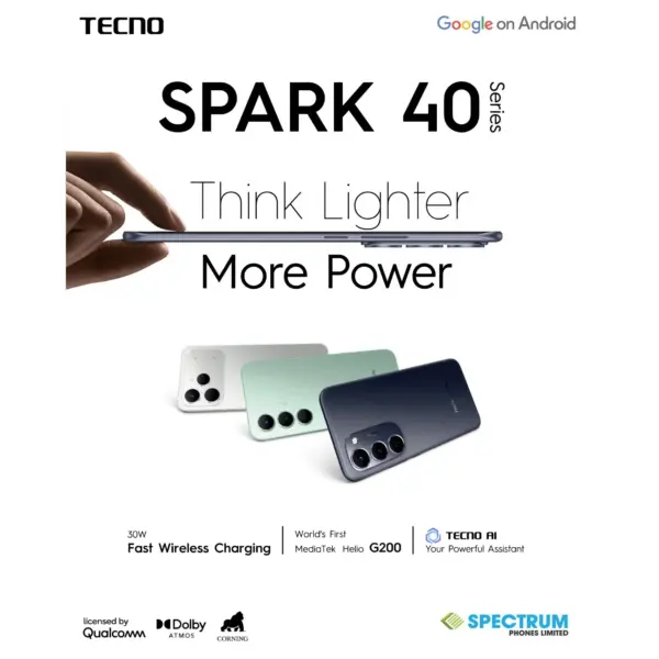 Tecno Spark 40 Pro (8GB, 256GB, Moon Titanium)